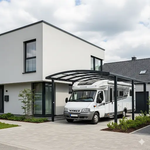 Gebogen carport