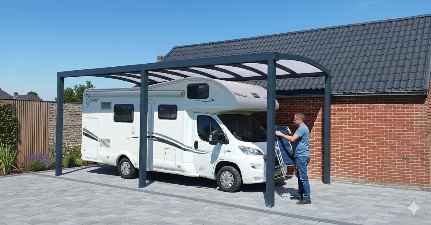 Gebogen carport