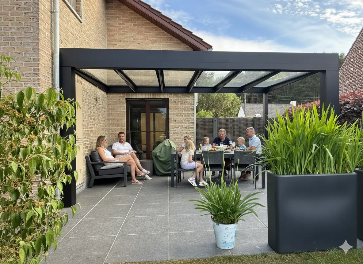 Kubistische terrasoverkapping